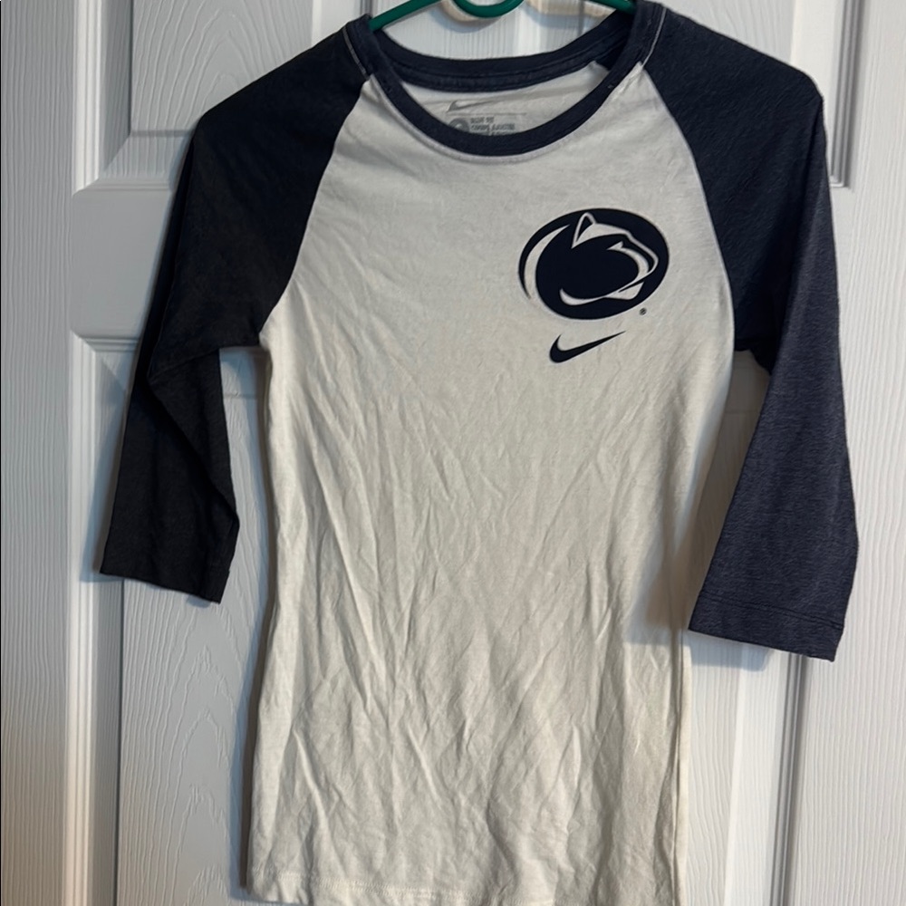 Nike women’s' Blue and cream Long Sleeve Tee